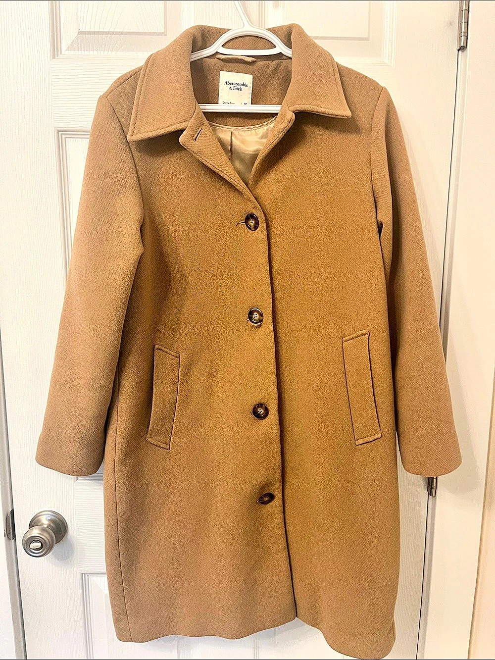 Abercrombie & Fitch Wool-Style Pea Coat in Brown Size Medium Like New